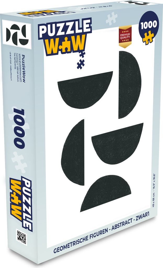 MuchoWow Puzzle 1000 Teile Geometrische Figuren - Abstrakt - Schwarz - Spielzeug - Alt und Jung - Spiele - Puzzeln