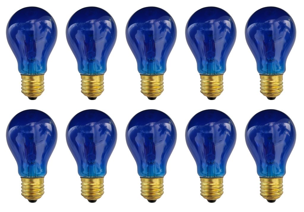 10x Glühbirne Glühlampe Standard E27 25W 25 Watt Farbe Blau Produktbild 