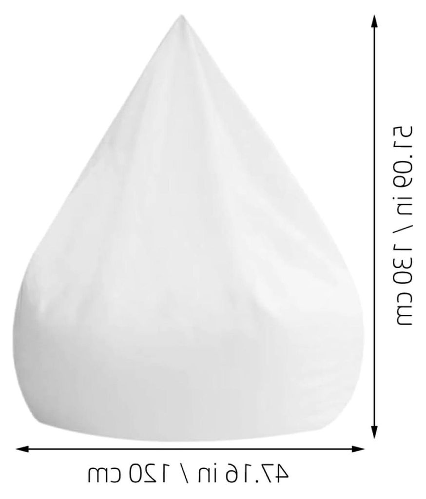 Innenbezug für Sitzsack Lazy Sofa Atmungsaktives Mesh-Gewebe ohne Füllung Herausnehmbar Waschbar Weiß XXL 120x130cm