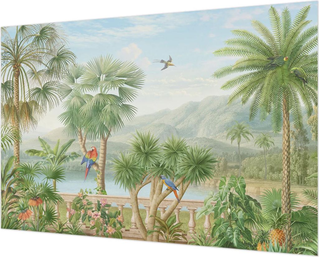 Wandtapete - Dekorative Tapete für Wohnzimmer - Tapetenfolie für Wanddekoration - 152x104 cm - Exotische Landschaft