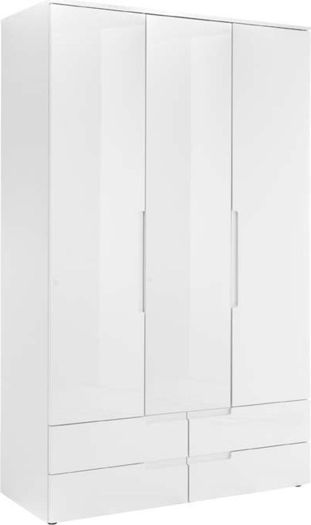 Kleiderschrank "Suzette I" Weiß / Weiß hochglanz