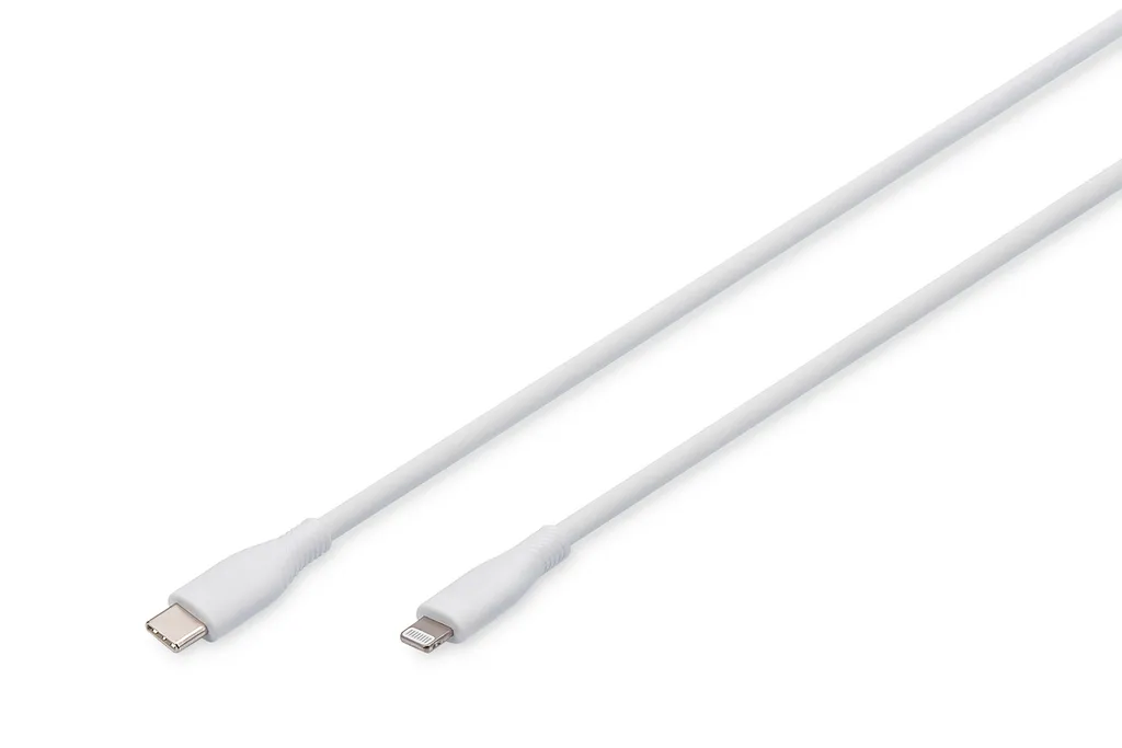 Digitus AK-600110-005-W DIGITUS USB 2.0 Kabel Typ C-Lightning Silikon 0,5m MFI weiß