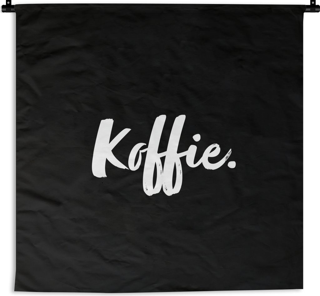 MuchoWow Wandteppich Wandbehang Kaffee - Getränk - Zitate - Text 60x60 cm Tapisserie Dekoration Wandtuch - Dekorationen - Wand Decke