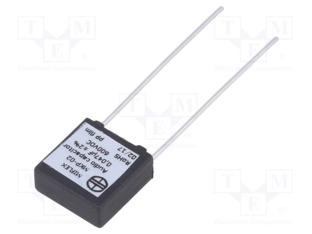 1x Kondensator: 10mm 2% 600VDC 47nF 13x13,5x5,5mm MKP02CH347G-B -okondensatoren