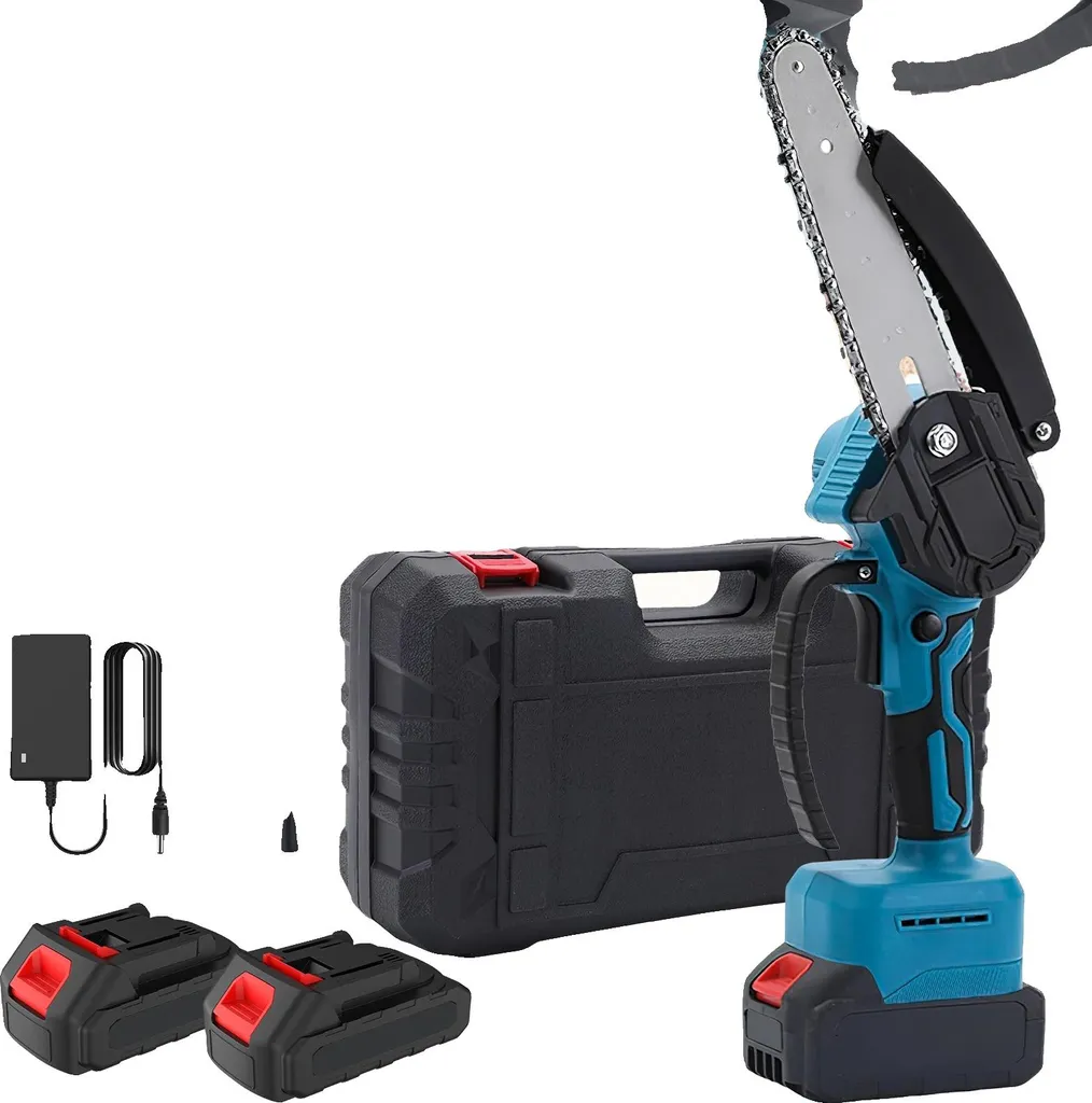 Mini élagueuse électrique 21V avec rail 6 pouces et 2 batteries li-ion