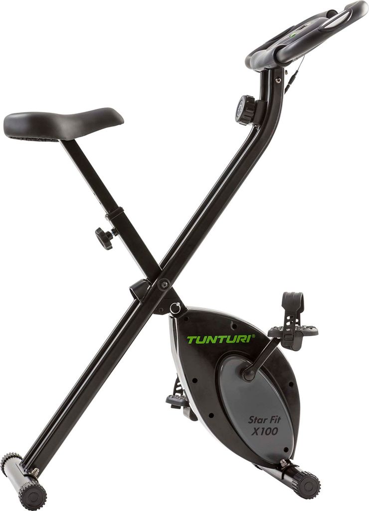 Tunturi Star Fit X100 X-bike Heimtrainer - Heimtrainer fahrrad - Hometrainer für Zuhause - 8 Widerstandsstufen - Klappbar - mit Herzfrequenz-Sensoren