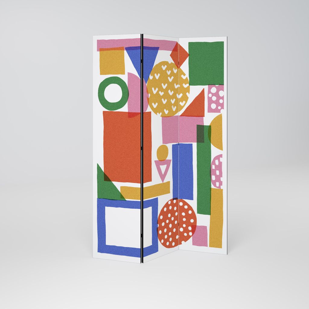 SpaceRebels Paravent Raumteiler - 3-teilig Raumtrenner, Druck 1-Seite - Raumtrenner - Trennwand Wohnung - Room Divider - Spanische Wand Deko Modern...