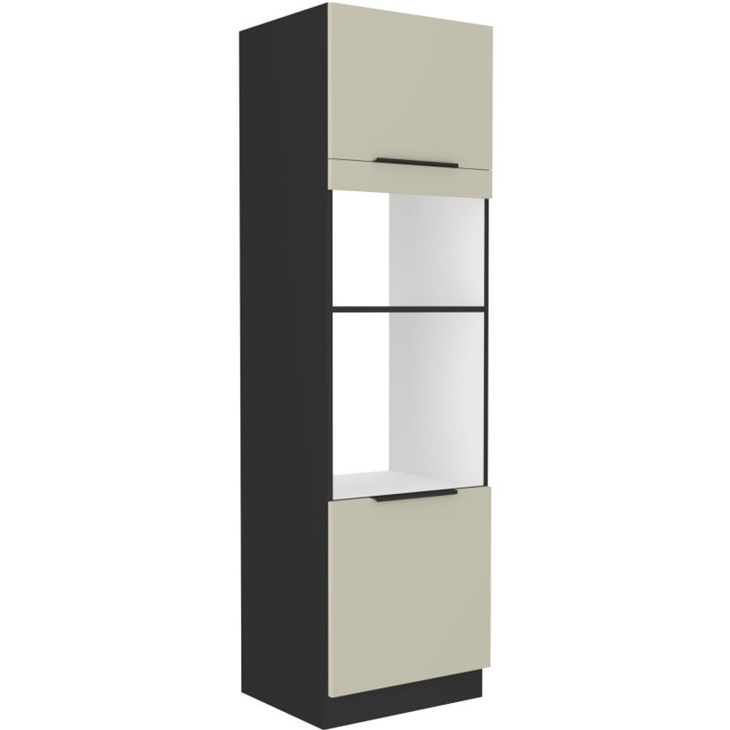 AGAFIJA Einbauschrank für Haushaltsgeräte – Breite 60 cm, Kaschmir/Schwarz