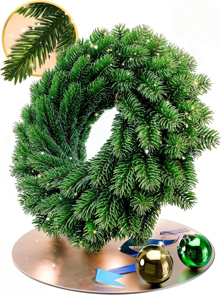 Künstlicher Edel Tannenkranz - 28 cm - Weihnachts Türkranz Produktbild 