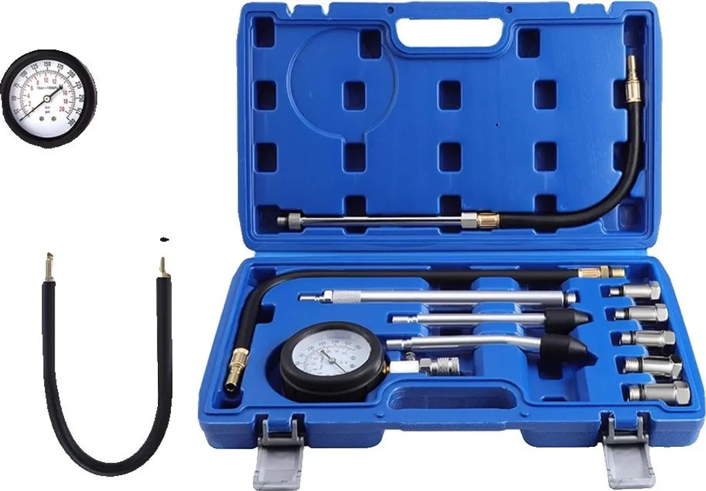 Compressiomètre en métal et laiton avec cadran double échelle 20 bars