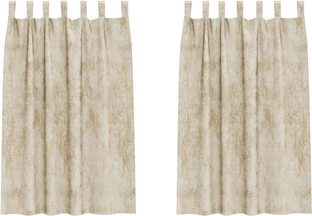 vidaXL Samtvorhänge mit Vorhängen 2 pcs Creme 175 x 140 cm Samt