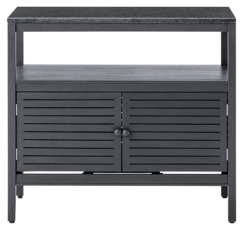 Dehner Outdoor-Küche Southampton Schrank, mit extra Regalboden, 100 x 50 x 90 cm, FSC -es Akazienholz / Stein, anthrazit