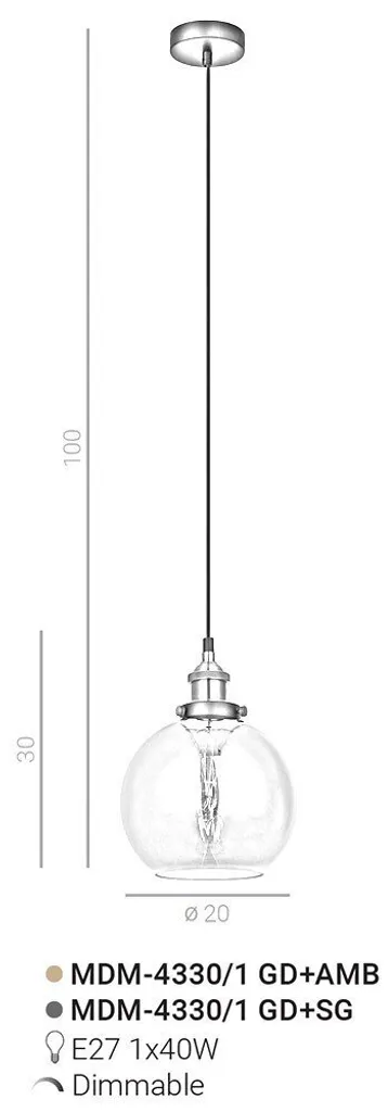 Italux Cardena MDM-4330/1 GD+AMB Lampada Sospensione Industriale - 4