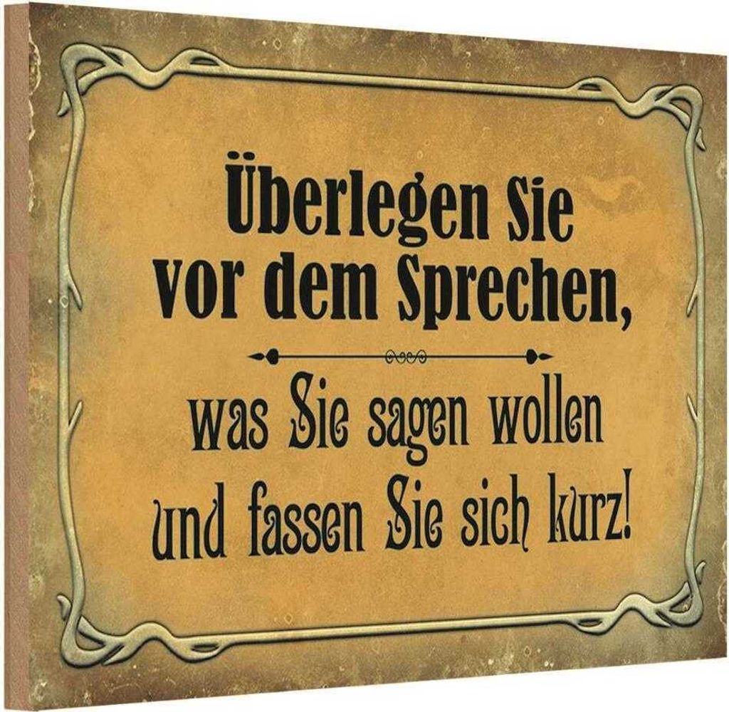 vianmo Holzschild 20x30 cm überlegen Sie vor dem Sprechen Dekoration