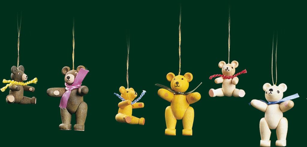 Holzfigur Baumbehang 6 Bären Höhe= 3/5cm NEU