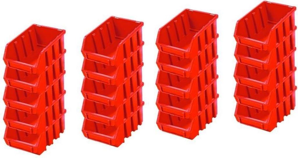 SuperSparSet 20x Sichtlagerbox 2 | HxBxT 7,5x11,6x16,1cm | Polypropylen | Rot