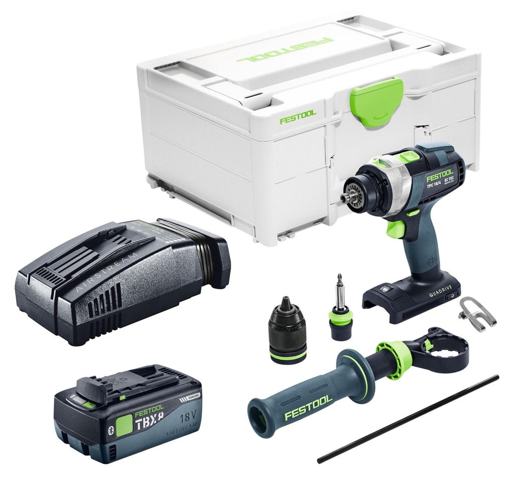 Festool TPC 18/4-Basic Akku Schlagbohrschrauber 18 V 75 Nm Brushless + 1x Akku 8,0 Ah + Schnellladegerät + Systainer