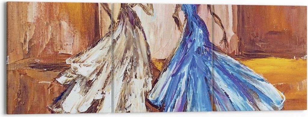 Bild auf Leinwand - Leinwandbild - 3 Teile - Frauen Kleider Öl - 150x50cm - Wand Bild - Wanddeko - Wandbilder - Leinwanddruck - Bilder - Wanddekor...