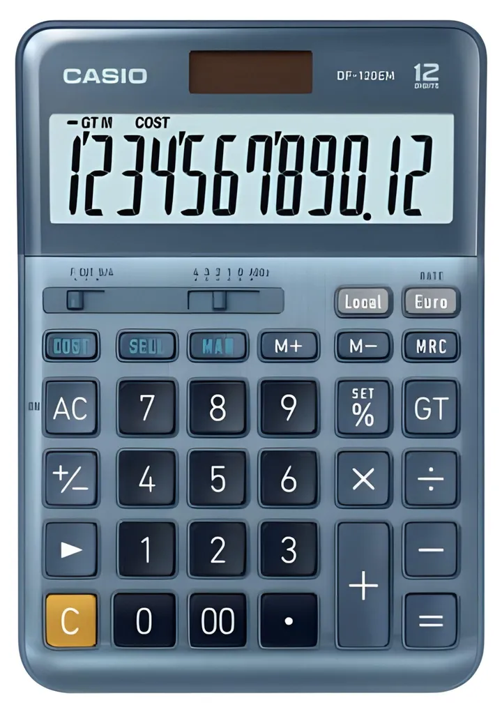 Calculatrice Professionnelle Casio DF-120EM Bleue pour Comptabilité - 2