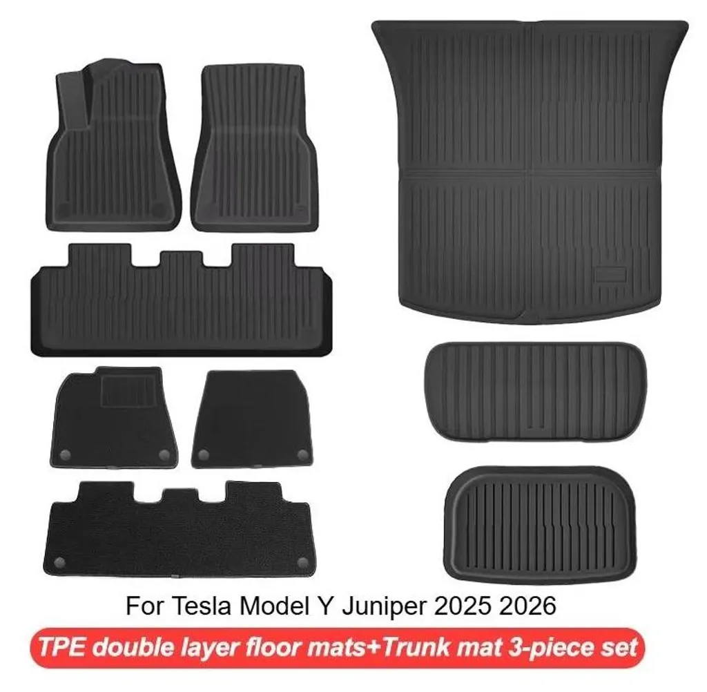 Tapis de sol voiture toutes saisons - Pack complet 9 pièces en caoutchouc - 2