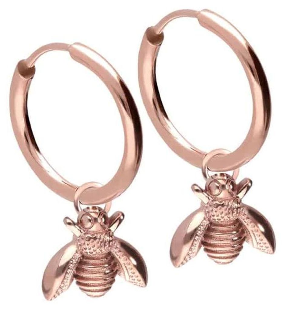 Chirurgenstahl Ohrclicker Creolen BIENE RoséGold Innendurchmesser: 12mm + Designstärke: 1,6mm