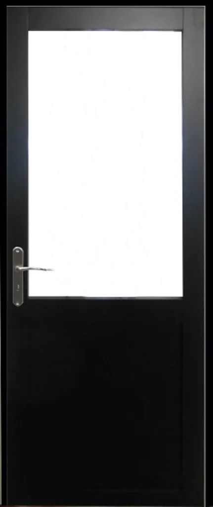 Bloc-porte industriel noir épuré sans meneau pour verrière H204 x L83cm