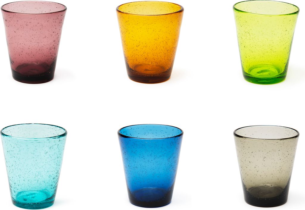 Excelsa Set Von 6 Wasserglas Color Bubble Glas 25 cl Bunt