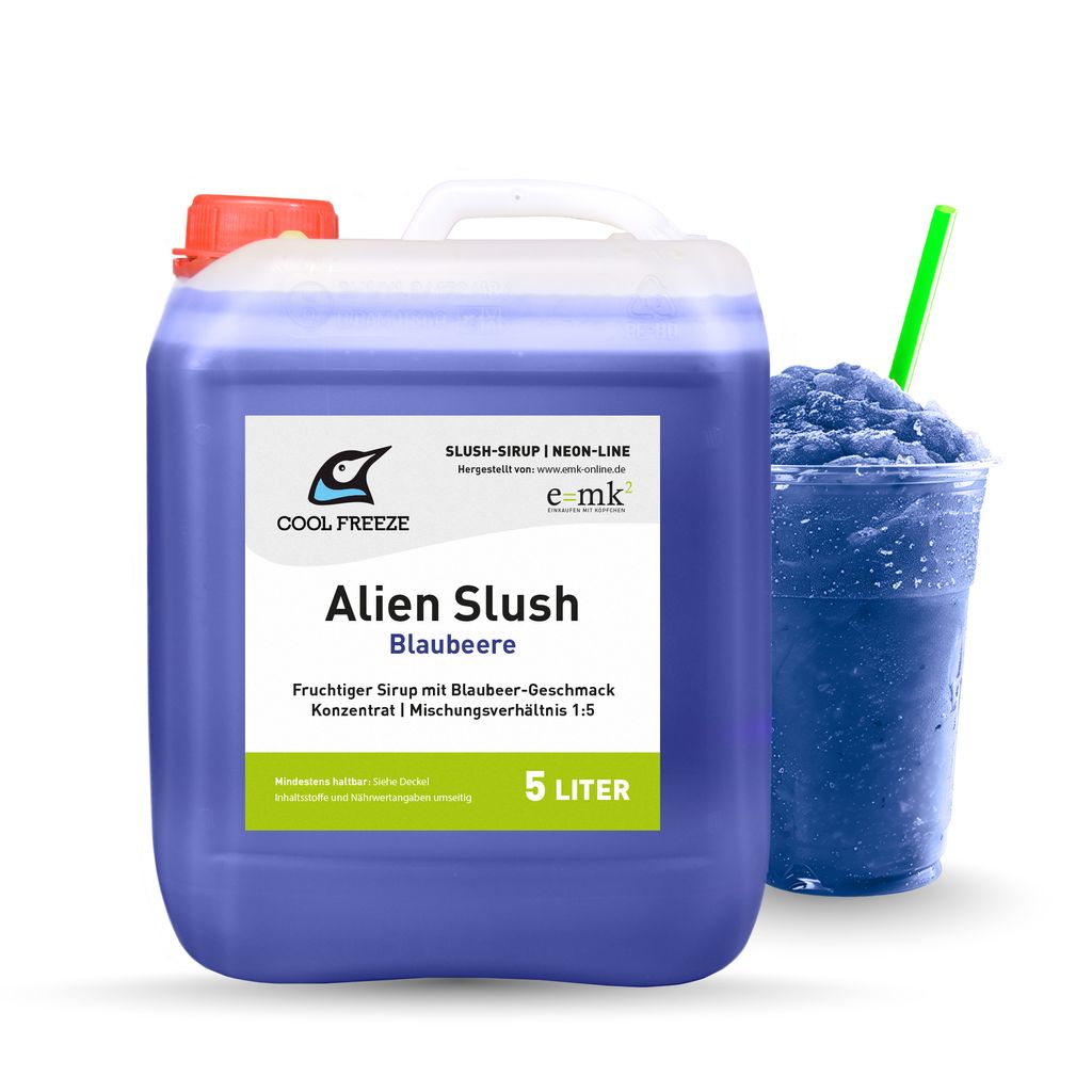 Alien Slush-Sirup 5 L Blaubeere von COOL FREEZE | Konzentrat im Kanister für ca. 150 Portionen | direkt vom Hersteller