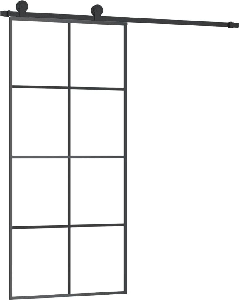 vidaXL Schiebetür mit Beschlag 90x205 cm ESG-Glas & Produktbild 