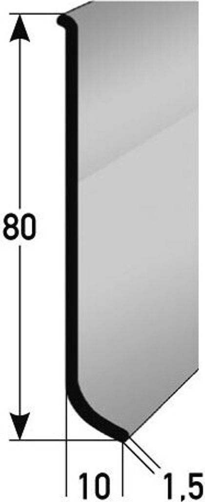 PROVISTON Metall Sockelleiste | 10 x 80 x 2500 mm| Fußleiste Aluminium Wasserfest Robust Rostfrei Langlebig Edelstahloptik Gebohrt