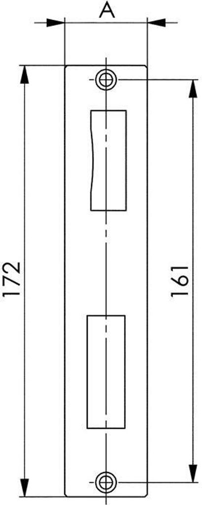 Schließblech 147NIPS Edelstahl Breite 36 x Länge 172 mm kantig DIN links / rechts flach