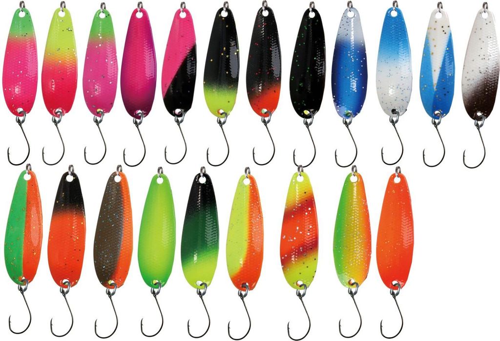 Paladin Trout Spoons Style Apollo 3,6g - Forellenblinker, Farbe:pink-gelb-glitter / weiß-schwarz