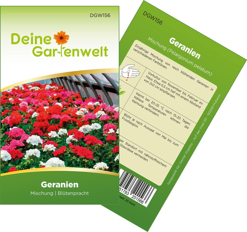 Hängegeranien Mischung Samen - Pelargonium peltatum - Produktbild