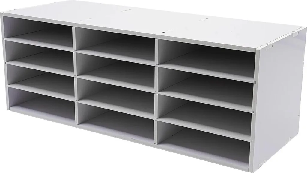 Fini le désordre avec ce rangement documents 12 cases blanc bureau
