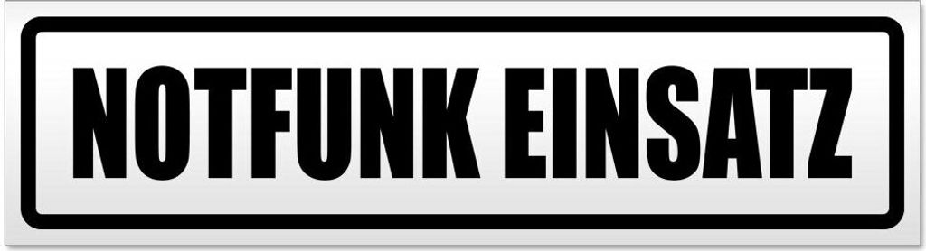Kiwistar Notfunk Einsatz Magnetschild Schild magnetisch - 45cm Schwarz - Magnetfolie für Auto PKW Kfz