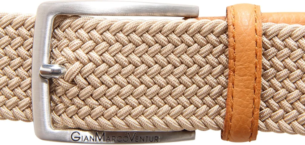 Cintura Elastica Uomo Gianmarco Venturi I7631 - Made in Italy Tessuto e Pelle