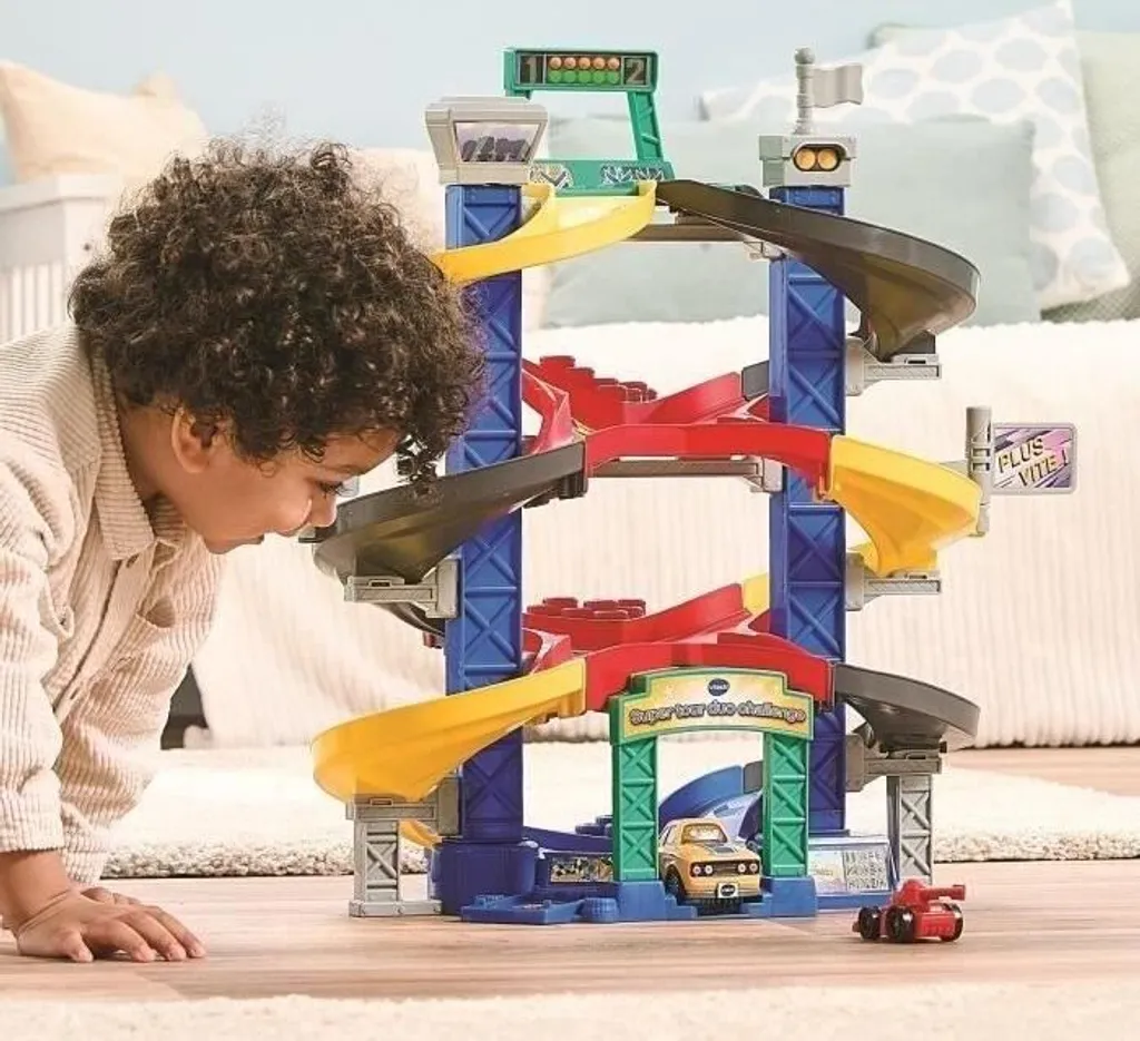 Circuit de Voitures Vtech Super Tour Duo Challenge - Jeu de Course 3D