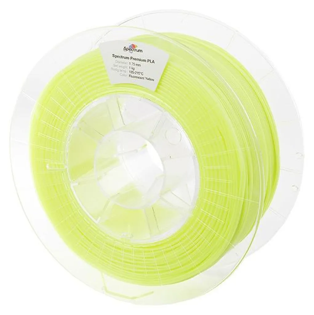 Filament 3D Jaune Fluorescent Spectrum Premium PLA Haute Brillance 1kg