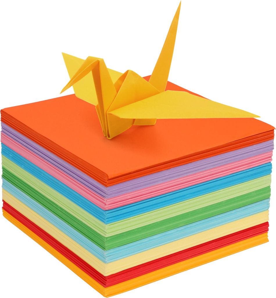 BELLE VOUS 1100 Blatt Origami Papier Doppelseitig Bastelpapier Set – 15x15cm Papier Bunt Quadratisch – 10 Helle Farben – Faltpapier Origami S...
