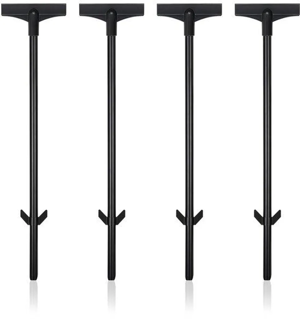 Poteaux en métal noir lot de 4 - Hauteur 45 cm - Résistant et durable