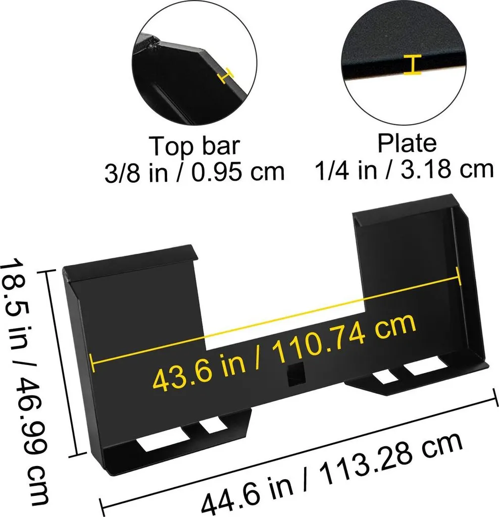 Plaque de montage pour accessoires de chargeuse - Fixation rapide noire - 8