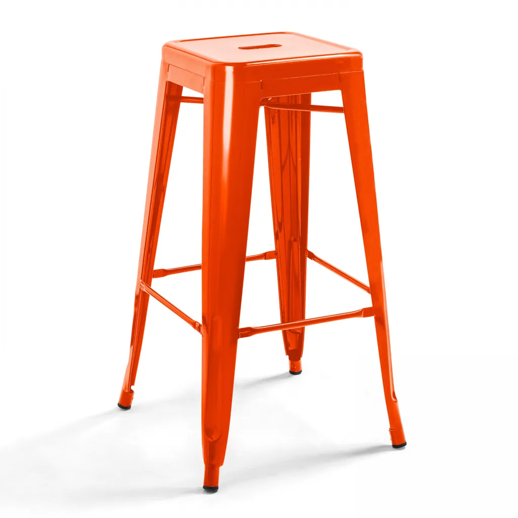 Sgabello Bar Metallo Arancione Indus Oviala - Qualità Garantita