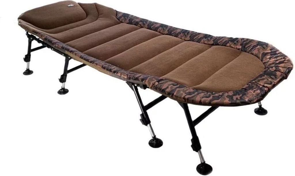 Mostal Camou 8-Bein Karpfenliege Gepolstert Angelliege Anglerliege Bedchair Liege