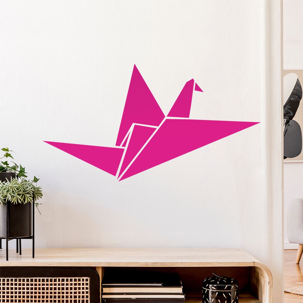 Papierfalten Kranich Wandtattoo Wandaufkleber Wall Sticker - Dekoration, Küche, Wohnzimmer, Schlafzimmer, Badezimmer
