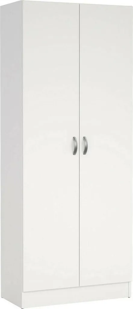 Armoire de rangement Fox 2 portes blanc mat style contemporain chic