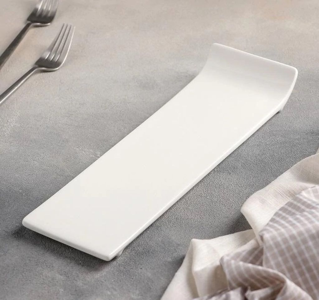 Plat de service Wilmax 30,5 x 9,5 cm en porcelaine, blanc Image du produit 
