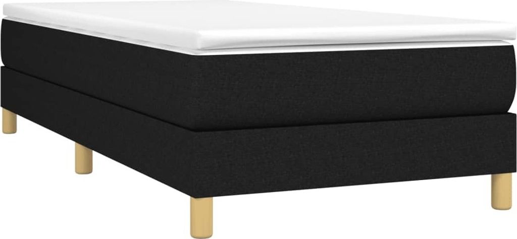 Hochwertigen Möbel Klassische Betten - Schwarz Boxspringbettgestell Schwarz 90x200cm Stoff NEU7735140