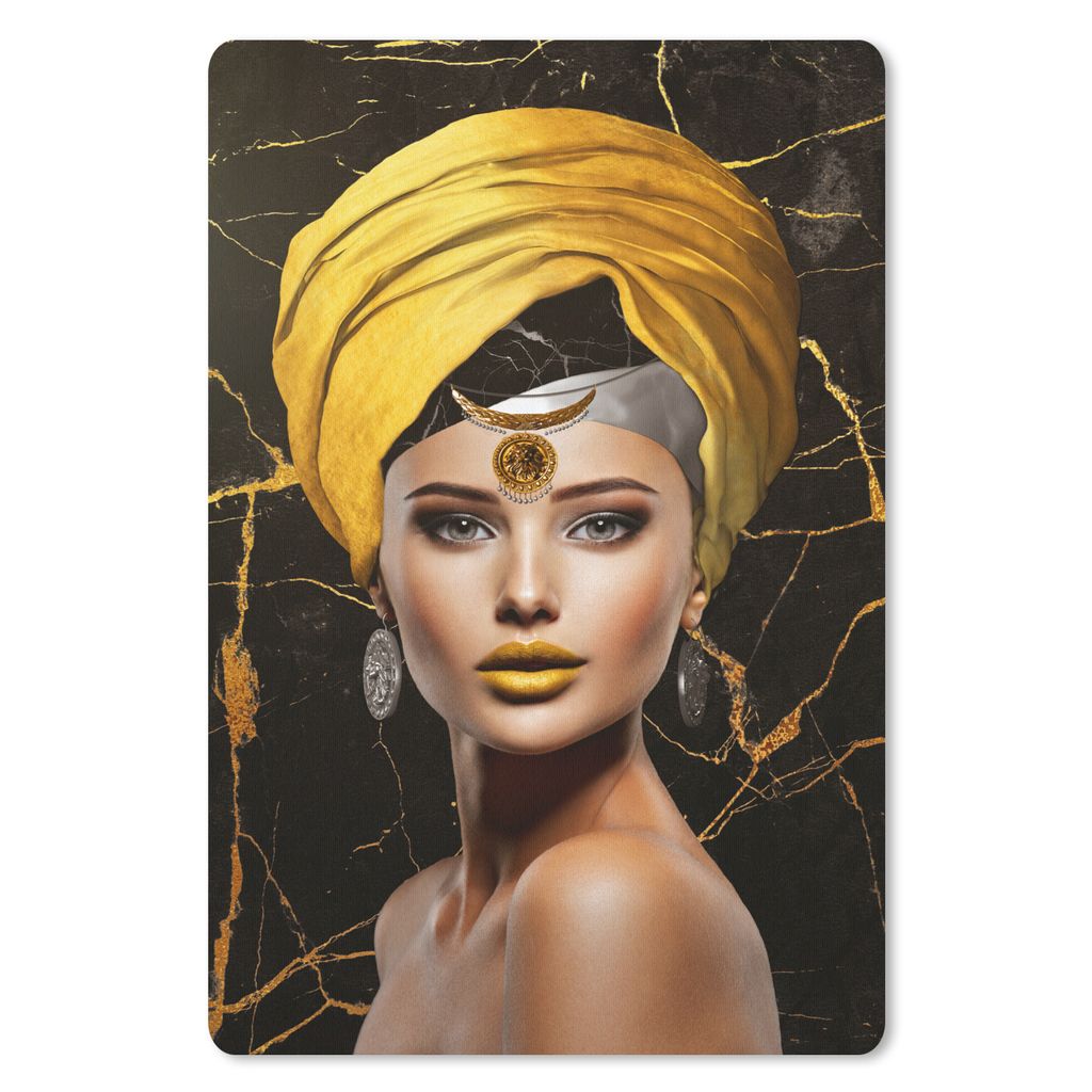 MuchoWow Mauspad Mousepad Frau - Abstrakt - Gelb 40x60 cm - Mousepads - Maus Mat - Pad - Mausunterlage - Schreibtisch Accesoire
