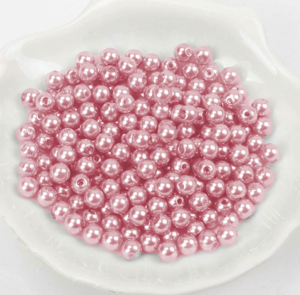 Wachsperlen ca. 100 Stück, 8mm, Rosa dunkel Produktbild 
