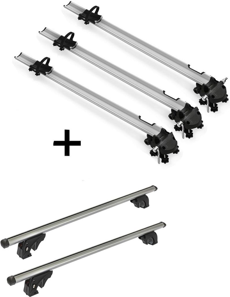 3x Fahrradträger Bike Pro + Dachträger/Relingträger VDP LION1 kompatibel mit für Mercedes E Station Wagon (S211) (5 Türer) 03-08